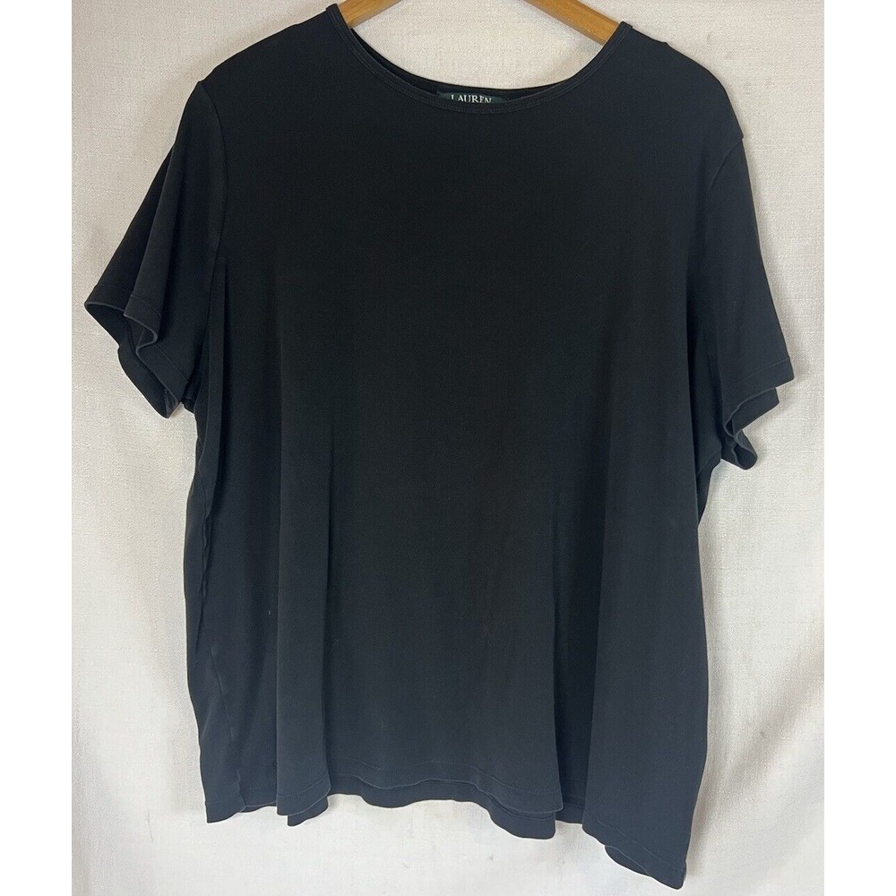 Lauren Ralph Lauren Women's 3XL Short Sleeved Shirt Black